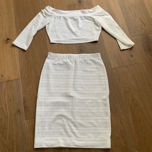 Stunning two piece white.  bcbg size S